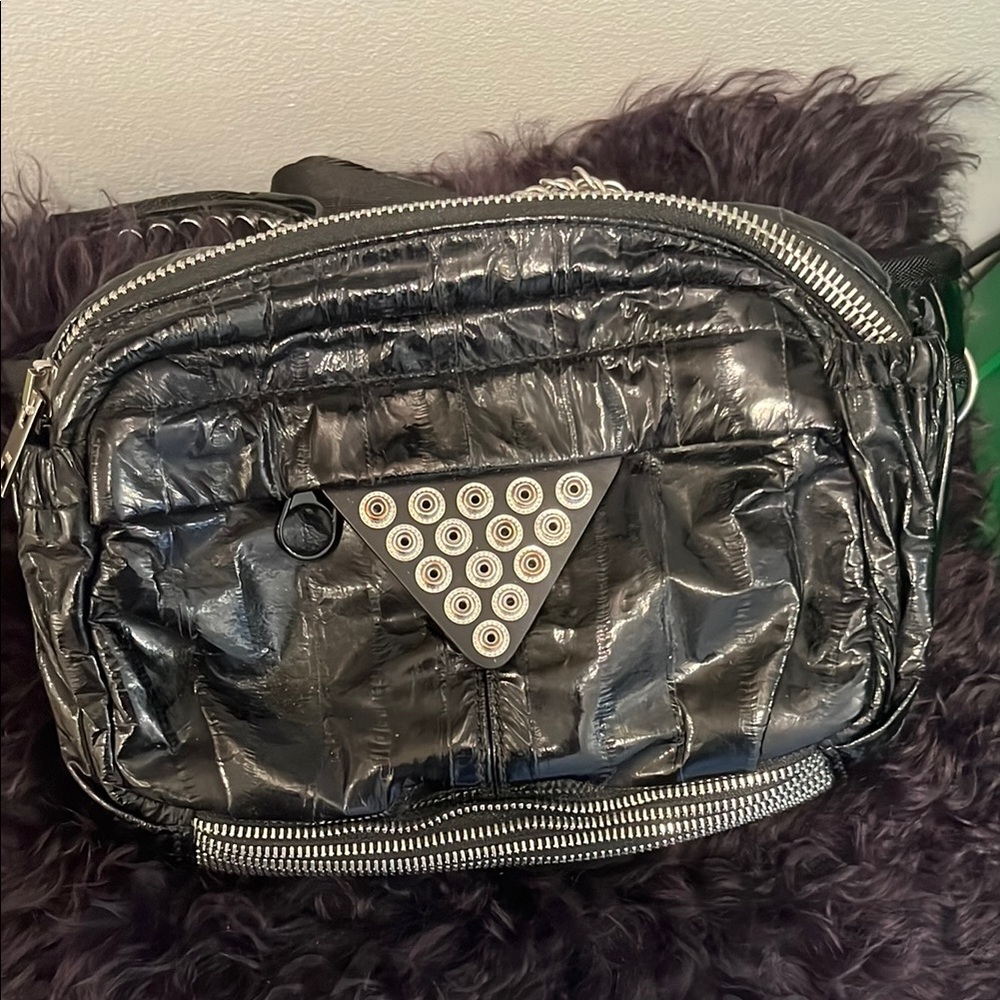 Alexander Wang Neo Calfskin Waist Bag with Silver Details. Slight wear & tear